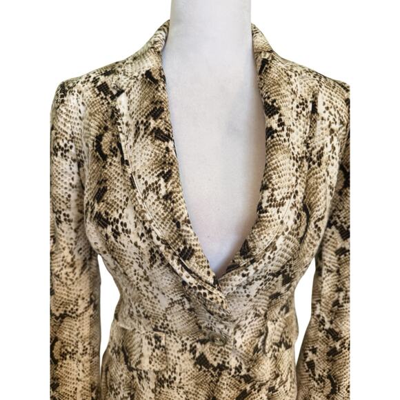 White House Black Market Silver Metal Snake Pattern Jacket. 0 - Picture 8 of 11